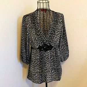 🖤🐆🤎 Leopard Print Embellished Top